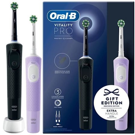 Elektrisk tandborste - Oral-B - Vitality Pro Duo - 3 lägen - Timer 2 minuter - Batteri 10 dagar