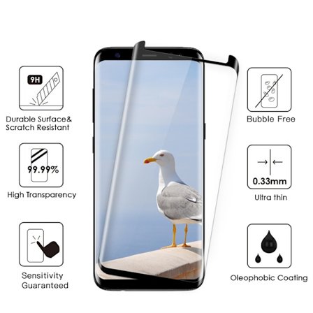 3-PACK Skärmskydd CASE-Friendly HD 0,3mm Samsung Galaxy S8+