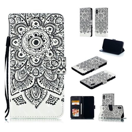 iPhone Xs Max læderetui med lysspotdekoration - Mandala