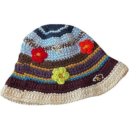 Damstickade mössor keps Boho stickad hinkhatt handgjorda Cloche virkade hattar GS färg