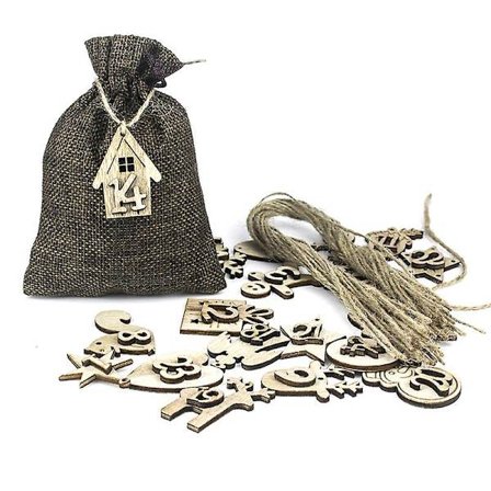 Jul Adventskalender Påsar 24 Dagar Utsmyckningar 1-24 Träetiketter[YJD]