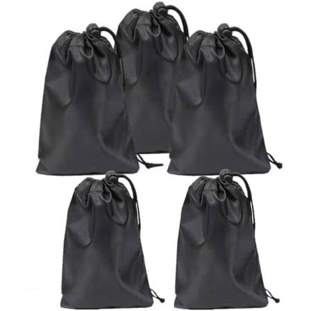 Förvaringspåsar med dragsko 5-pack 33×40 cm Svart
