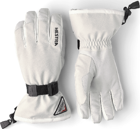 Hestra Powder Gauntlet - 5 Finger Unisex ski gloves White 6