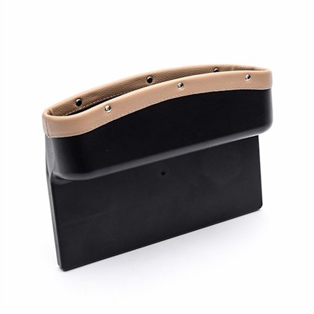 Bilstol Gap Organizer konstläder Framsäteskonsol Sidoförvaringslåda Fick Gap Filler Beige Edge