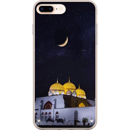 Kompatibel Mobilcover til Apple iPhone 7 Plus Stjerneklar nat med gyldne kupler og halvmåne over oplyst moské