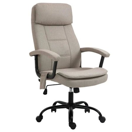 Rootz Kontorstol - Massagestol - Højdejusterbar Executive Chair - Gaming stol med massagefunktion - Ergonomisk drejestol - Lændehvirvelmassage - Beige