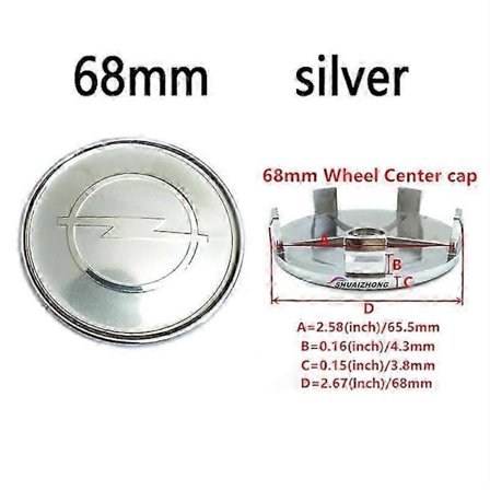 4 stk. Bilhjul Nav Senterkopper 56mm 59mm 60mm 64mm 68mm Deksel For Opel Astra Mokka Insignia Zafira Corsa Tigra Emblem Logo Merke