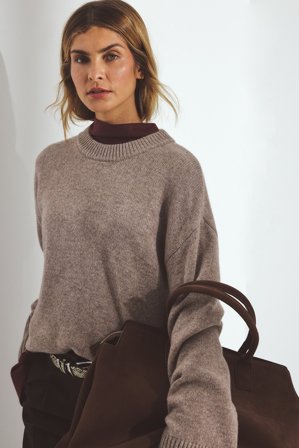 Premium Selection Knitted Wool Sweater - Premium kvalitet - Brun - XS (EU 32)