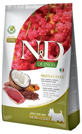 N&D Quinoa Dog Skin &Coat Cibo Secco Anatra Cocco E Curcuma Per