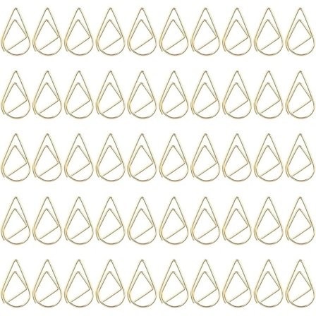 【xj】 Gem, 100 stykker Guld Metal Vanddråbemærker - til Bog, Noter, Papir, Plakat, Foto