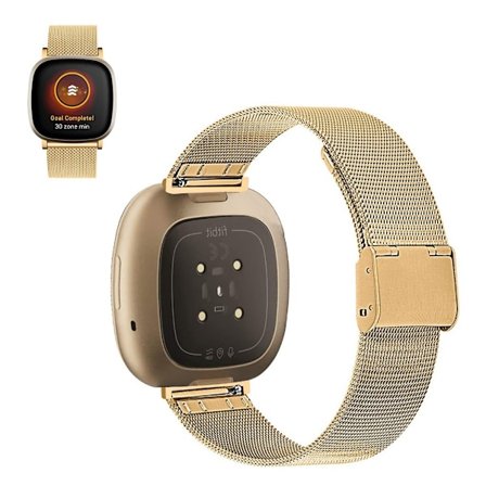 Fitbit Sense / Versa 3 elegant stainless steel watch band - Gold