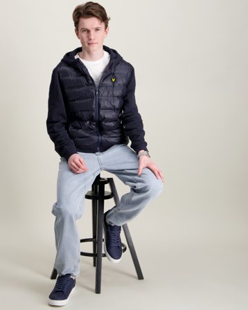 Lyle & Scott Hybrid Hoodie Blå Jakker Gutt - Kids Brand Store
