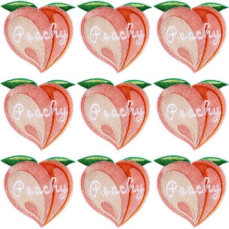 9 stykker Pink fersken Patches Tøj Stryg-på Broderet Patch