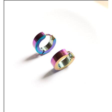 Kirurginter ksest valmistetut rengas-/kreoli-korvakorut. (1 pari) multicolor