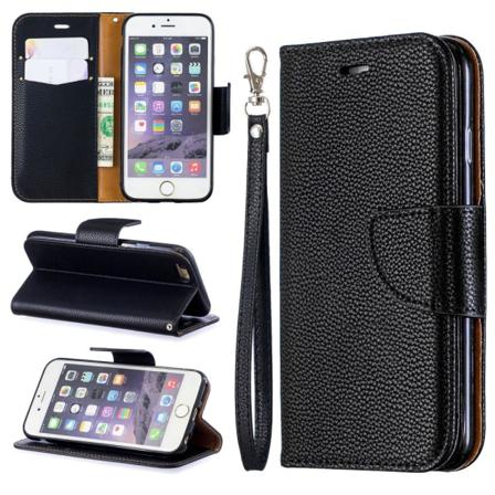 Iphone 6/6s - Litchi Shark Fodral - Svart Black Svart