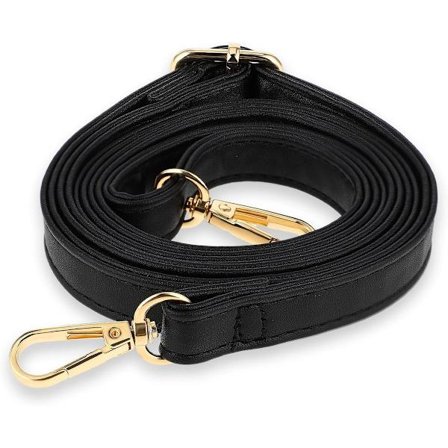 Säädettävä musta PU-nahkainen olkahihna olkalaukuille - 70-130 cm (27,6-51,18 tuumaa) - Vaihtohihna käsilaukuille