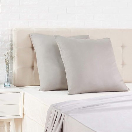 Basics Kuddöverdrag Satin - 80 x 80 cm x 2, Mörkgrå