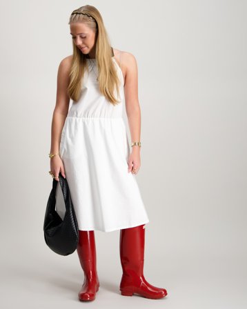 Calvin Klein LOGO TAPE STRAP MIDI DRESS Wit Jurken Meisjes - Kids Brand Store