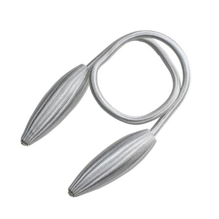 2 st gardinbindningsklämmor, knytband, virkade flätade gardiner, spänne, naturlig och enkel stil, grå, 55 cm