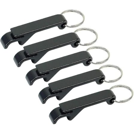 Th pullonavaaja, Mini Pocket Beer Opener Monitoiminen Luova Pullonavaaja Avainperä (musta) (5 kpl)