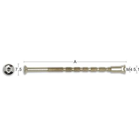 Habo 316 Tryk skrue 75 x 4 mm, pakke M4, 2, Befæstelse