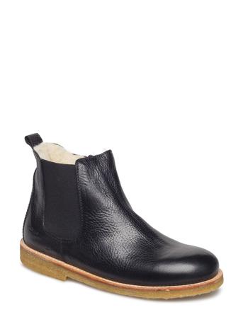Booties - Flat - With Elastic Vinterstövlar Pull On Svart ANGULUS