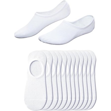 12 par - Sklisikre sokker - Usynlige sokker - Hvit