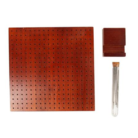 9,3 x 9,3 tommer træblokeringsbræt Håndlavet strikkeblokeringsmåtte med 20 stangstifter i rustfrit stål til hækling