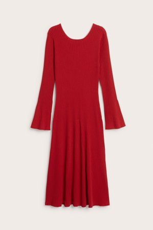 Kappahl | Stickad klänning Röd S | Röd