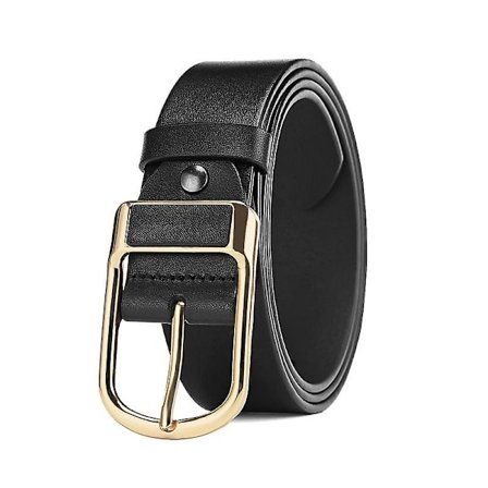 Herrar spänne bälte herr koreansk stil casual all-match retro herr jeans bälte(110cm,Guld spänne svart)