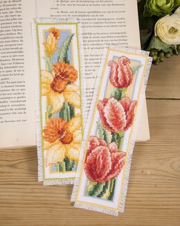 Broderipakke Bokmerker Blomster 2-pk - Vervaco