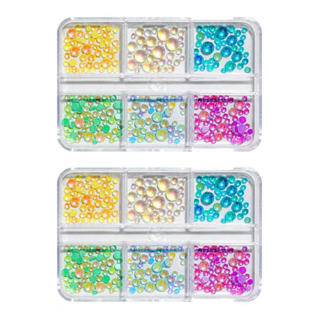 3D Candy Color Glass Beads Nail Art Accessories Mermaid Crystal