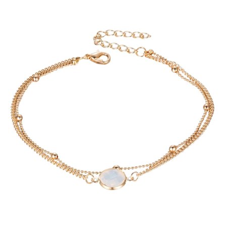 Strandankel for jenter, strandankel, armbånd, smykke, ankelkjede, justerbar størrelse, steinarmbånd