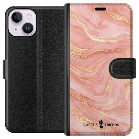 Yhteensopiva Lompakkokotelo Apple iPhone 14 Cactus and Friends – RoseGoldFlow