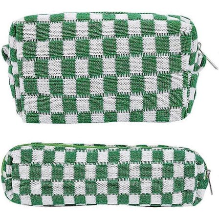2 stk. ternede kosmetiktasker penalhus bærbar rejse toilettaske ternede penalhus makeup børster opbevaringstaske skrivebordsorganisator