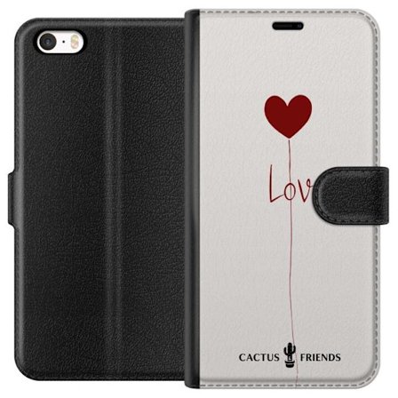Yhteensopiva Lompakkokotelo Apple Apple iPhone 5 Cactus and Friends - Love Balloon Minimal