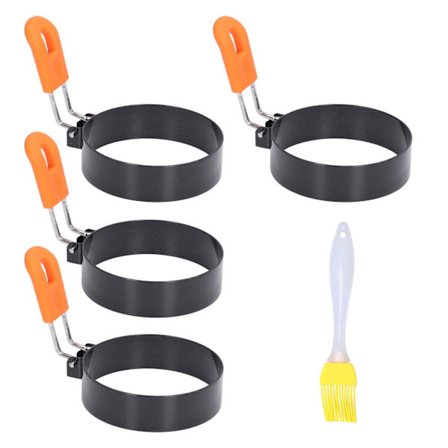 4 stk. Eggformer Lett å ta ut av formen God varmeisolasjon Sikker og ufarlig sirkel Eggkoker med børste