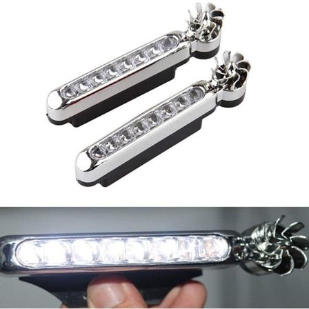 2 st Car Daytime Running Light 8 LED-lampor Vindenergi Drivna Dimljus Bil KLB