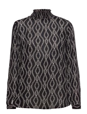 Karonja Amber Blouse Bluse Langermet Svart Kaffe