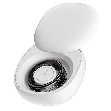 17,4 mm~21,5 mm Smart Ring med sprickdesign, multifunktionell hälsoövervakning och laddningsfodral Storlek 10 Svart Storlek 10 Svart