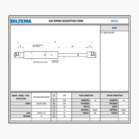 Gasfjäder dynamic - Biltema