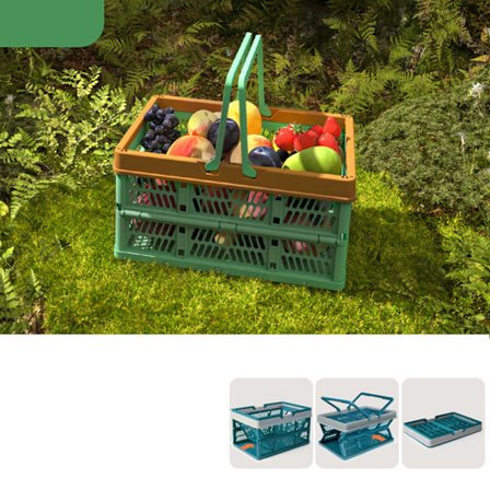 Picnic-kori Japanilainen Tyyli Taitettava Keskikokoinen Kantokori Ulkoiluun Kotiin Vihreä Kahvinvärisellä