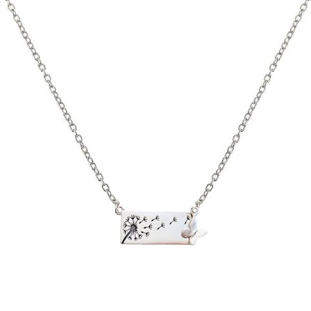 925 Sterling Sølv Løvetann Smykkekjede Med Dragonfly Butterfly Vedheng Gave