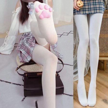 Kattfotstrumpor Kroppsstrumpa VIT vit