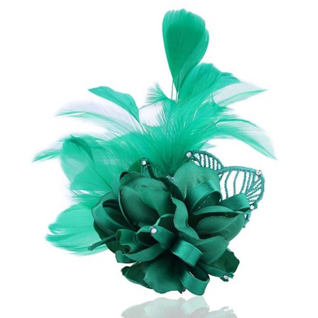 Fjer Broche Blomster Broohes Pin GRØN