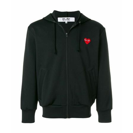Comme des Garçons Play, Sudadera Capucha Zwart, Dames, Maat:L