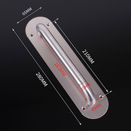 Drag Tryck Dörrplatta Handtag Rostfritt Stål Kraftigt Stalldörrhandtag För Skjul Kommersiell Branddörr Med Monteringsskruvar stor rund