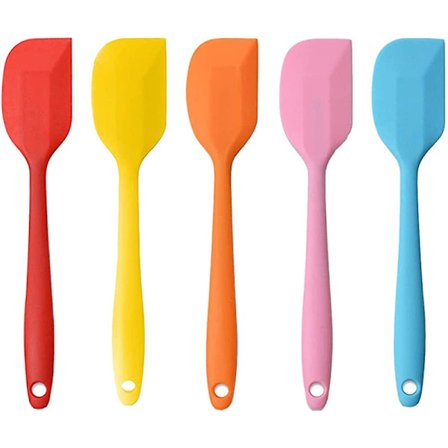 Kjøkkenspatelsett, Silikonskrape for deig, Varmebestandig rustfritt stålkjerne, Silikon