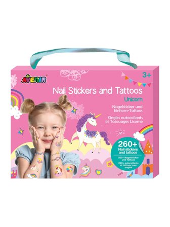 Avenir Girls' Nail Stickers and Tattoos Unicorns, ref.: 6308205, material:acrylic, paint, glue pieces