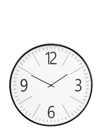 House Nordic Sari - Wall Clock, Black And White, , Silent Movement, Ø51 Cm - Black - 51X51X5CM
